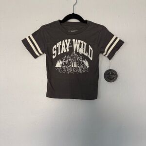 Tiny Whales Stay Wild Charcoal Tee 3T